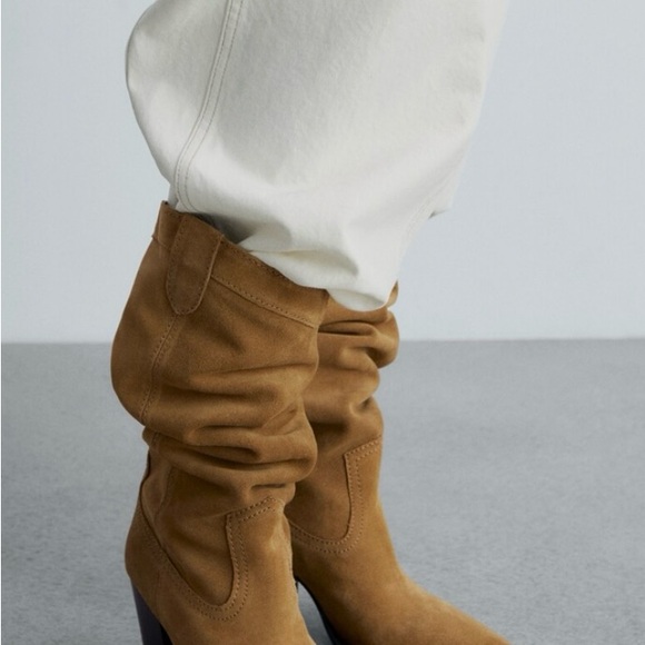 Mango Tan Heeled Boots for Women - Picture 2 of 3